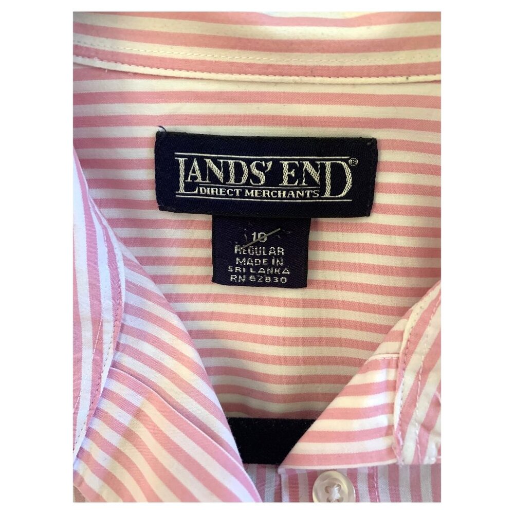 Women's Lands End 100% Cotton Striped Shirt